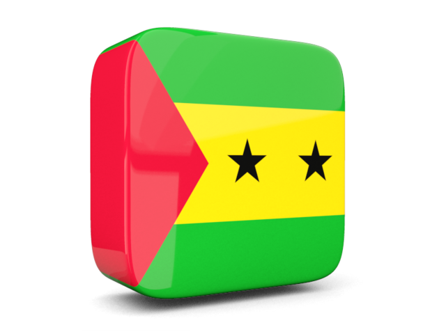 Glossy square icon 3d. Download flag icon of Sao Tome and Principe at PNG format
