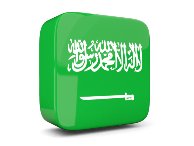 Glossy square icon 3d. Download flag icon of Saudi Arabia at PNG format