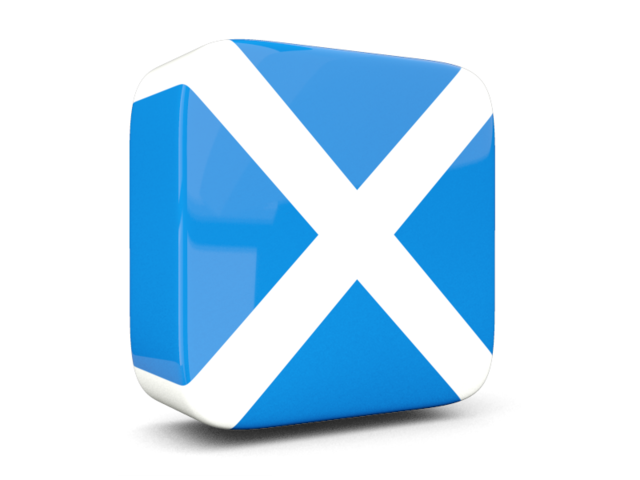 Глянцевая квадратная иконка 3d. Скачать флаг. Шотландия