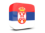 Serbia. Glossy square icon 3d. Download icon.