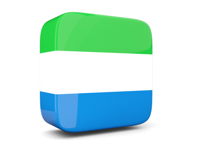 Glossy square icon 3d. Download flag icon of Sierra Leone at PNG format