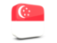 Сингапур. Глянцевая квадратная иконка 3d. Скачать иллюстрацию.