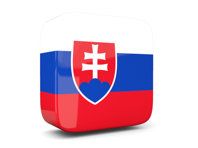 Глянцевая квадратная иконка 3d. Скачать флаг. Словакия