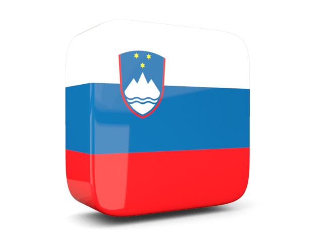 Глянцевая квадратная иконка 3d. Скачать флаг. Словения
