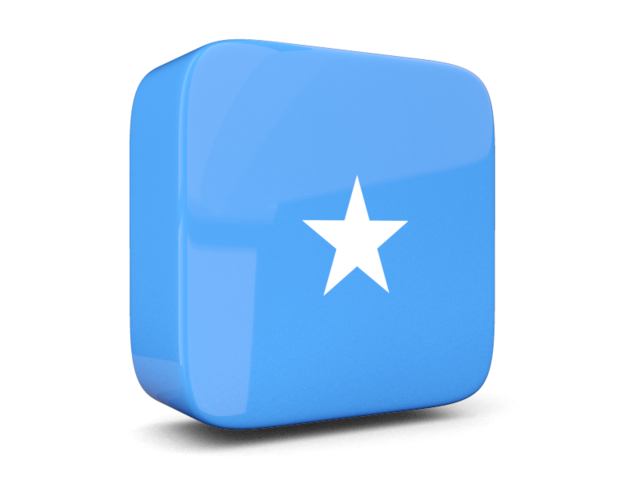 Glossy square icon 3d. Download flag icon of Somalia at PNG format