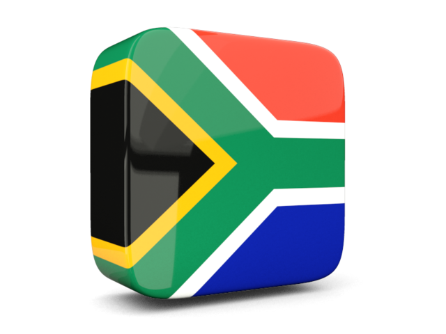 Glossy square icon 3d. Download flag icon of South Africa at PNG format