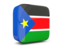 South Sudan. Glossy square icon 3d. Download icon.