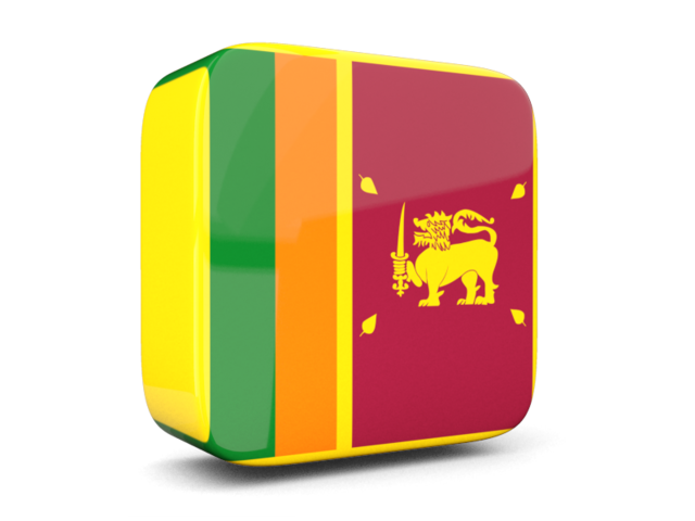 Glossy square icon 3d. Download flag icon of Sri Lanka at PNG format