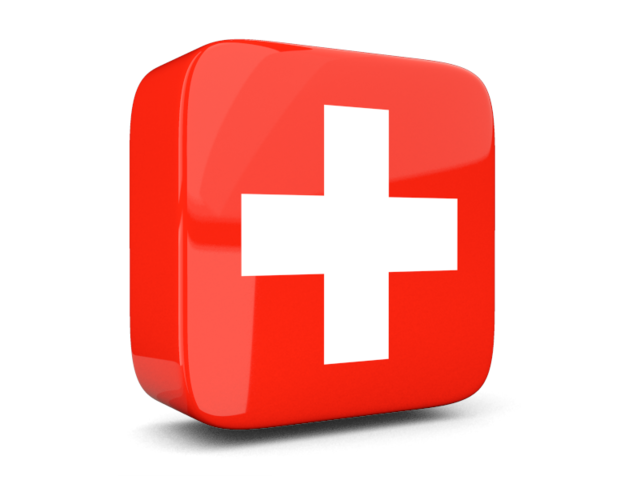 Glossy square icon 3d. Download flag icon of Switzerland at PNG format
