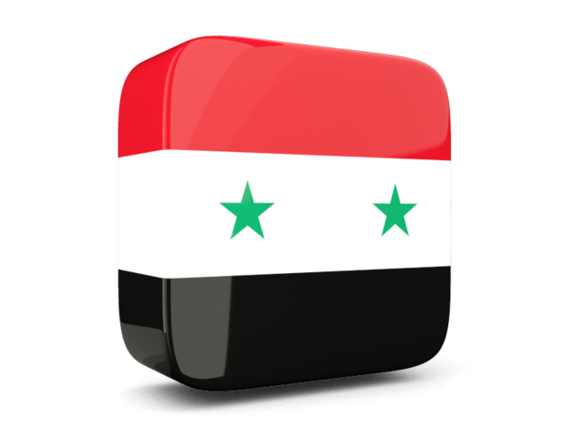 Glossy square icon 3d. Download flag icon of Syria at PNG format