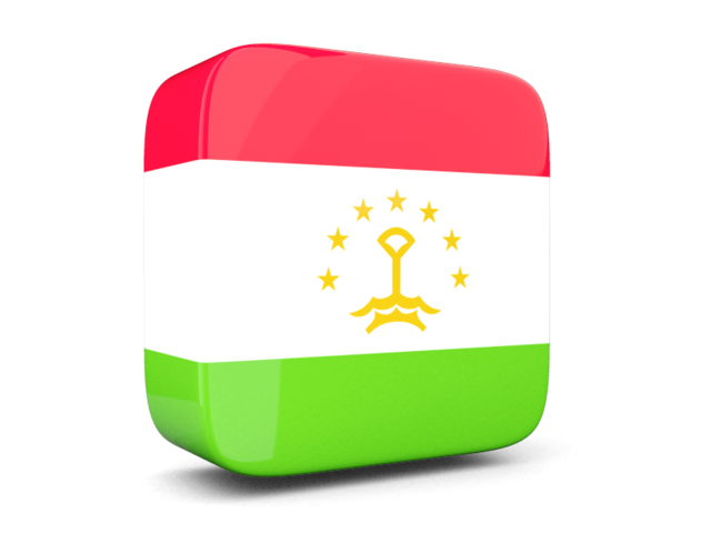 Glossy square icon 3d. Download flag icon of Tajikistan at PNG format