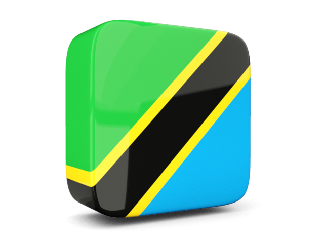Glossy square icon 3d. Download flag icon of Tanzania at PNG format