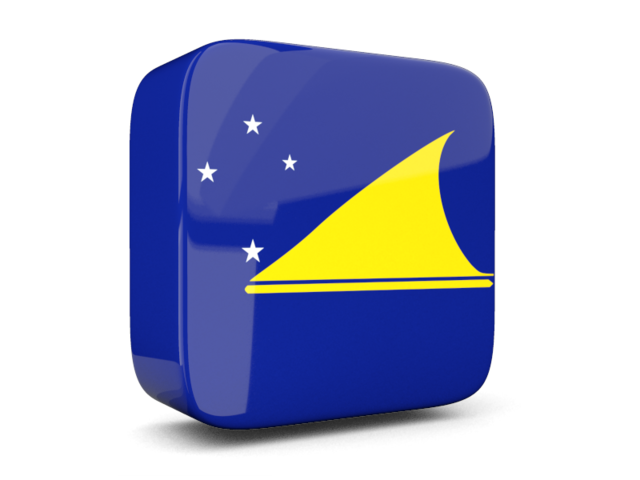 Glossy square icon 3d. Download flag icon of Tokelau at PNG format