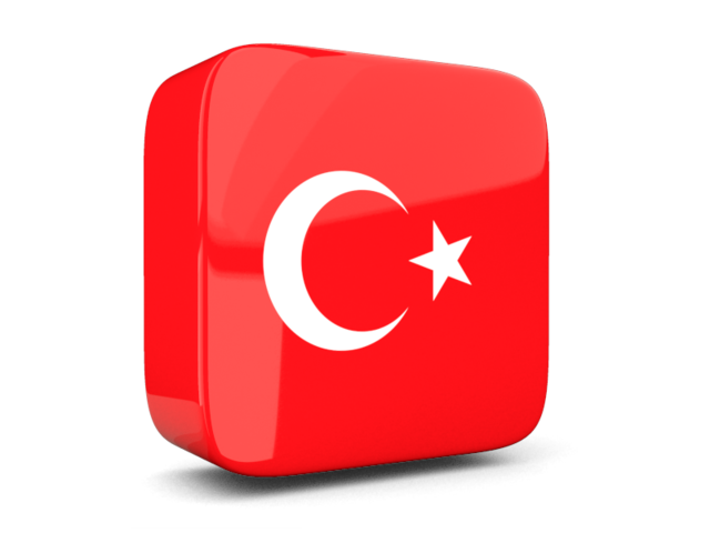 Glossy square icon 3d. Download flag icon of Turkey at PNG format