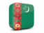 Turkmenistan. Glossy square icon 3d. Download icon.