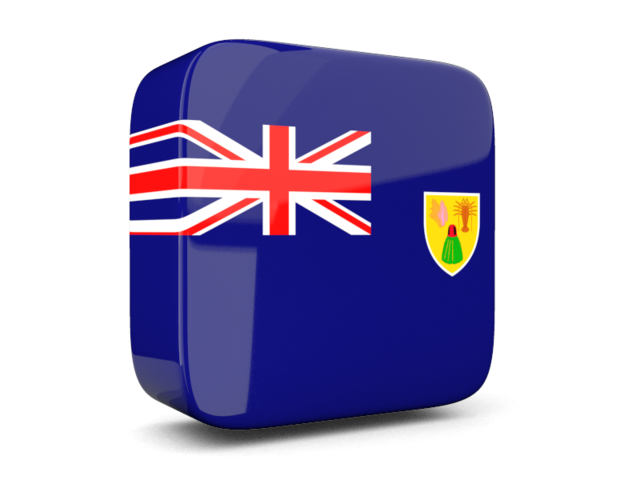 Glossy square icon 3d. Download flag icon of Turks and Caicos Islands at PNG format