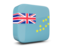 Tuvalu. Glossy square icon 3d. Download icon.