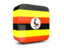 Уганда. Глянцевая квадратная иконка 3d. Скачать иллюстрацию.
