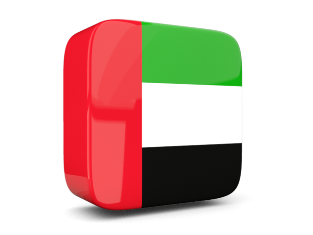 Glossy square icon 3d. Download flag icon of United Arab Emirates at PNG format