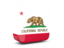 Flag of state of California. Glossy square icon 3d. Download icon