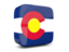 Flag of state of Colorado. Glossy square icon 3d. Download icon