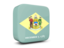 Flag of state of Delaware. Glossy square icon 3d. Download icon