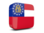 Flag of state of Georgia. Glossy square icon 3d. Download icon