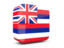 Flag of state of Hawaii. Glossy square icon 3d. Download icon