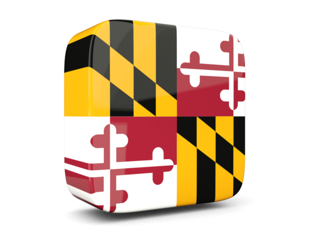 Glossy square icon 3d. Download flag icon of Maryland