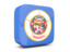 Flag of state of Minnesota. Glossy square icon 3d. Download icon