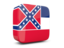 Flag of state of Mississippi. Glossy square icon 3d. Download icon