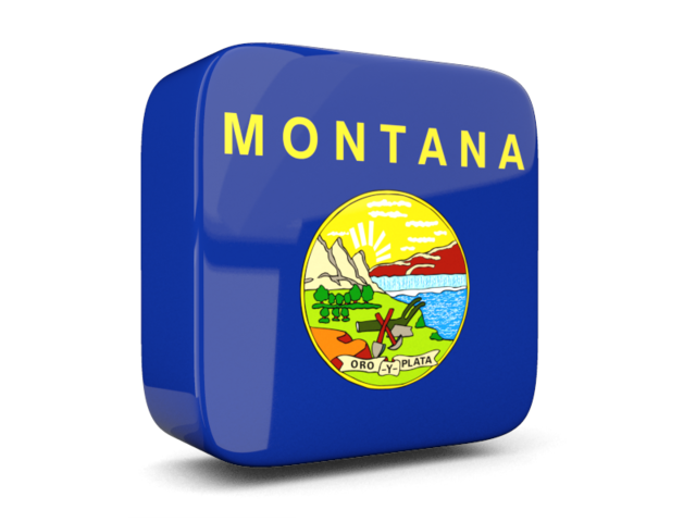 Glossy square icon 3d. Download flag icon of Montana