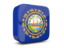 Flag of state of New Hampshire. Glossy square icon 3d. Download icon