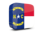Flag of state of North Carolina. Glossy square icon 3d. Download icon