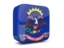 Flag of state of North Dakota. Glossy square icon 3d. Download icon