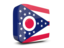 Flag of state of Ohio. Glossy square icon 3d. Download icon