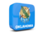 Flag of state of Oklahoma. Glossy square icon 3d. Download icon