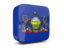Flag of state of Pennsylvania. Glossy square icon 3d. Download icon