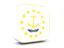 Flag of state of Rhode Island. Glossy square icon 3d. Download icon