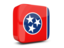 Flag of state of Tennessee. Glossy square icon 3d. Download icon