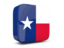 Flag of state of Texas. Glossy square icon 3d. Download icon