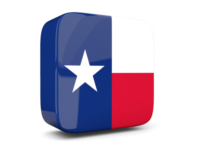 Glossy square icon 3d. Download flag icon of Texas