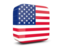 United States of America. Glossy square icon 3d. Download icon.