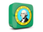 Flag of state of Washington. Glossy square icon 3d. Download icon