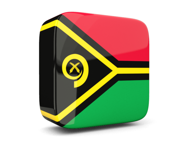 Glossy square icon 3d. Download flag icon of Vanuatu at PNG format