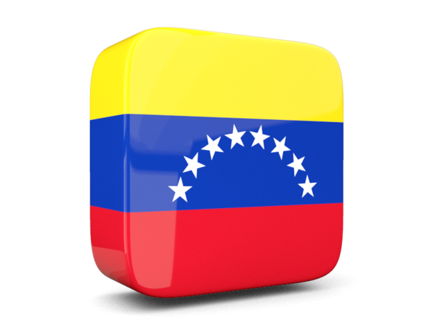 Glossy square icon 3d. Download flag icon of Venezuela at PNG format