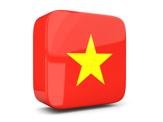 Глянцевая квадратная иконка 3d. Скачать флаг. Вьетнам