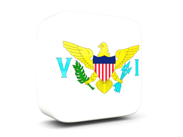 Глянцевая квадратная иконка 3d. Скачать флаг. Американские Виргинские острова