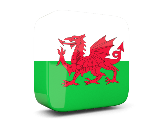 Glossy square icon 3d. Download flag icon of Wales at PNG format