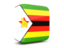 Zimbabwe. Glossy square icon 3d. Download icon.
